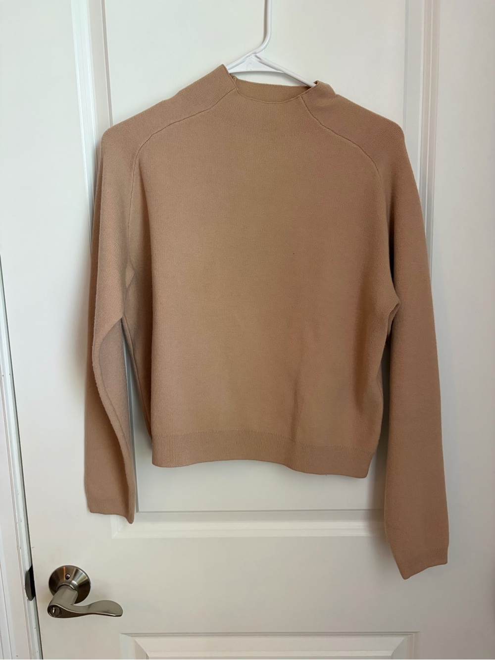 Women's Camel Mock Neck Sweater